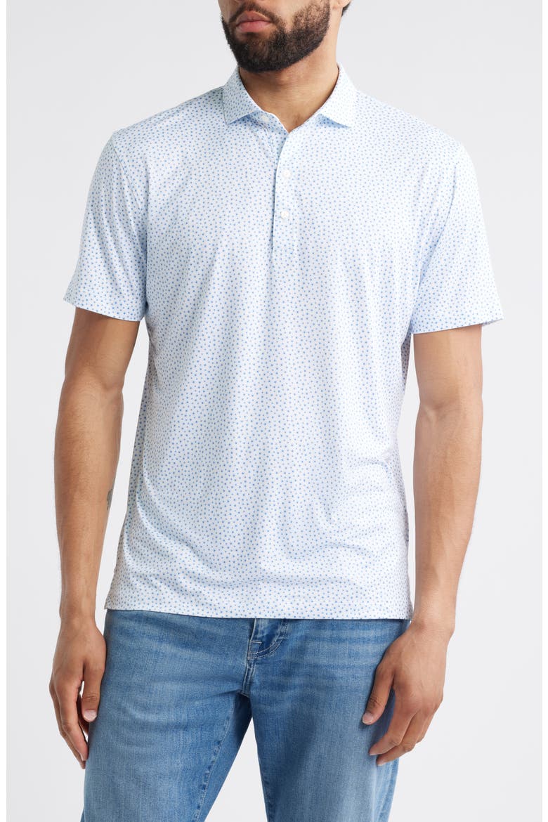 Plumeria Floral Featherweight Performance Polo, Main, color, TIDE