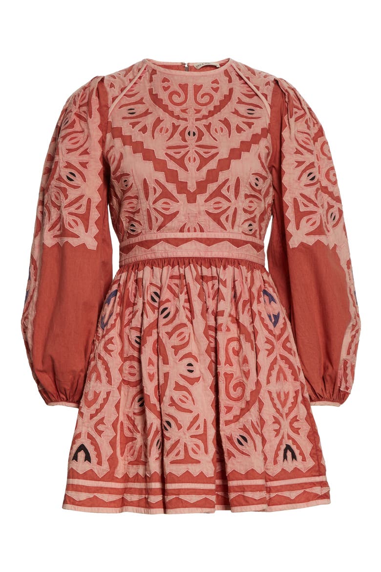 Omaira Long Sleeve Minidress, Alternate, color, SUNBLEACHED ROSE