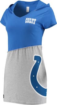 REFRIED APPAREL Women's Refried Apparel Royal/Gray Indianapolis Colts Sustainable Hooded Mini Dress