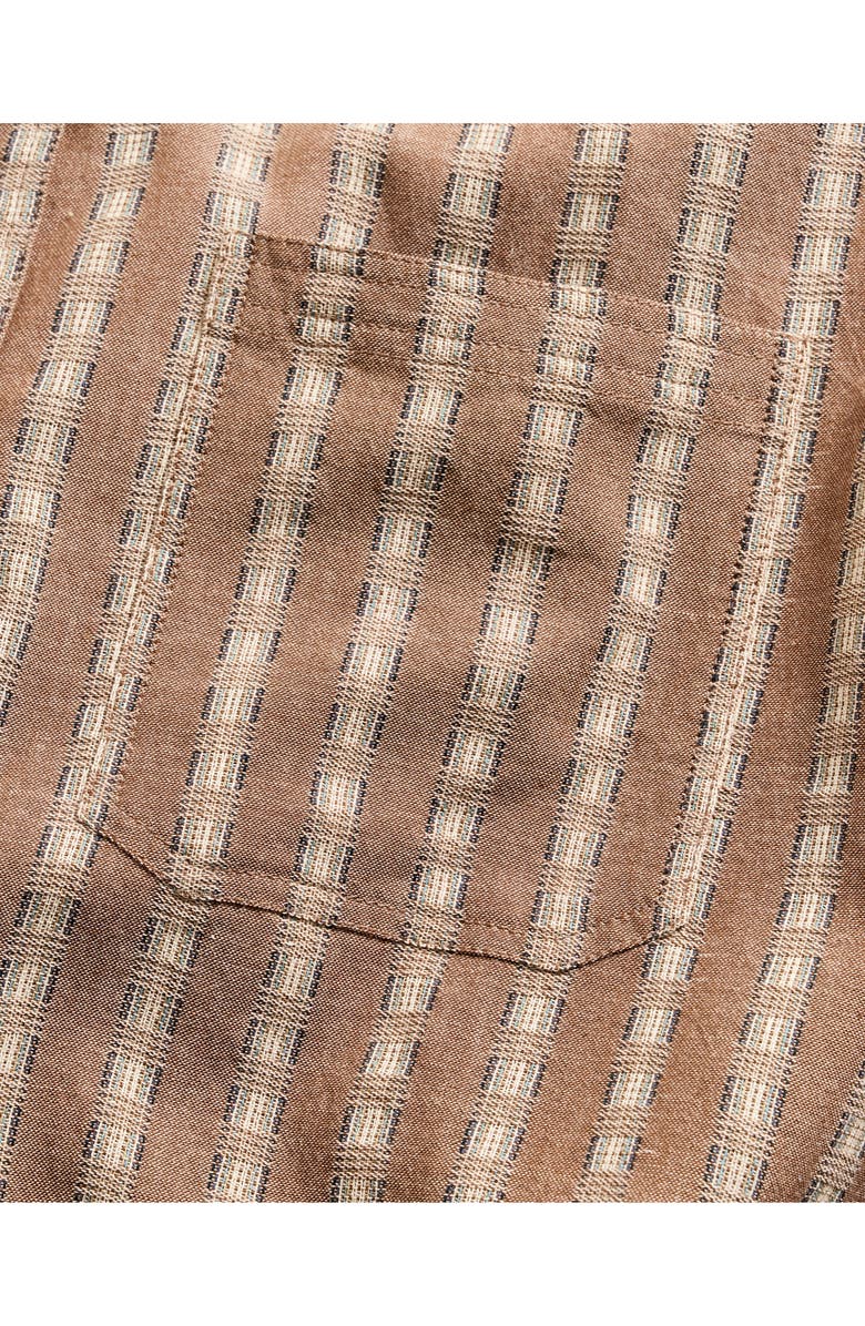 Billy Reid Dobby Stripe Button-Down Shirt, Alternate, color, British Khaki Multi