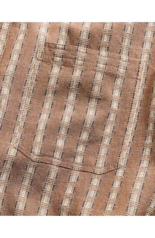 Billy Reid Dobby Stripe Tuscumbia Shirt Button Down In Brown