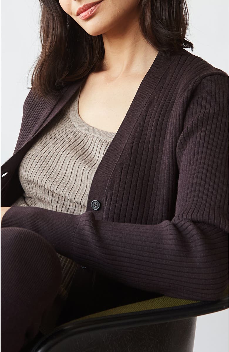 oyun Oxford Cardigan, Alternate, color, Acai