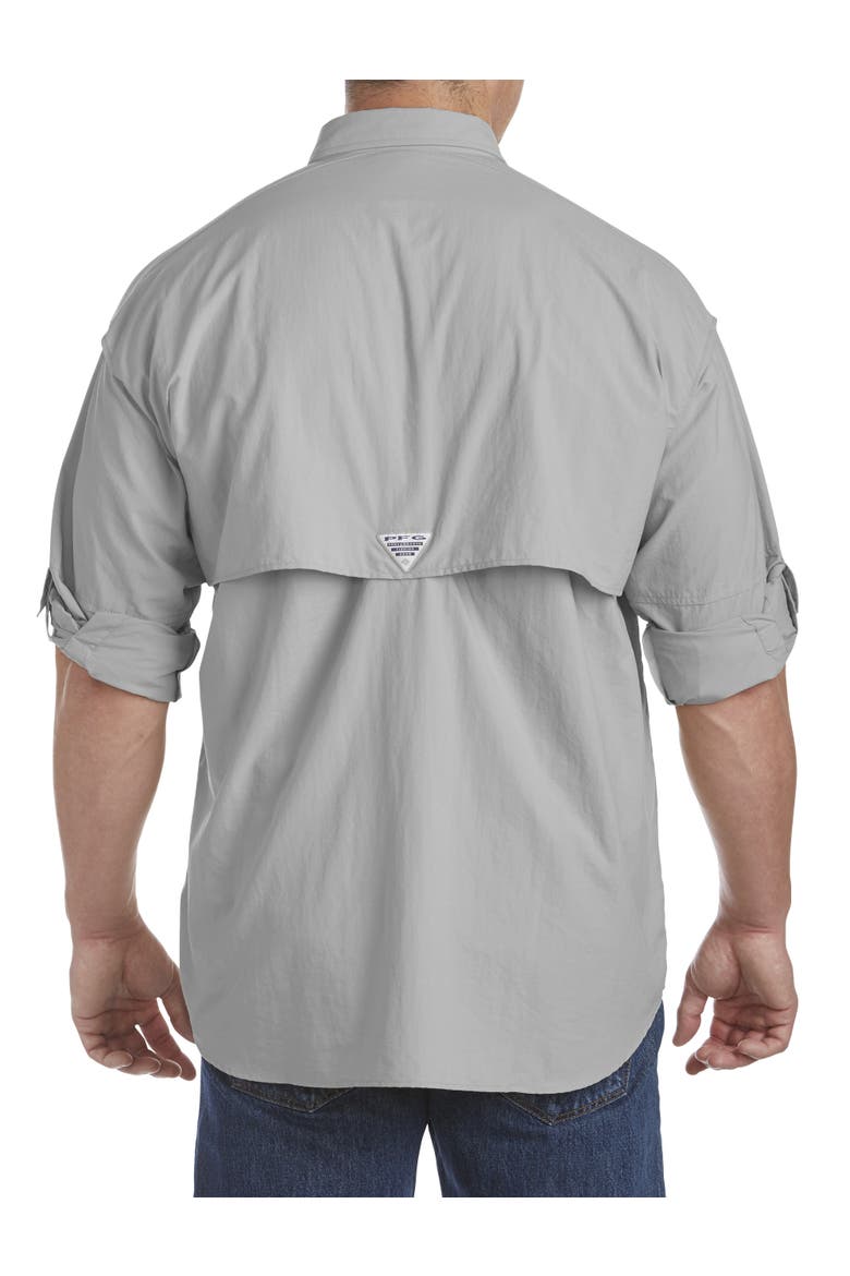 Big & Tall PFG Bahama II Long-Sleeve Sport Shirt, Alternate, color, COOL GREY