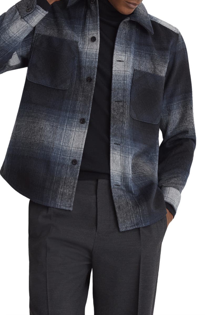 Reiss Idaho Plaid Shirt Jacket, Alternate, color,