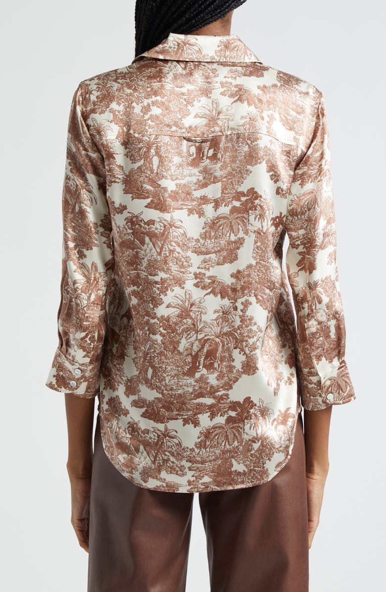 L'AGENCE Dani Toile Silk Button-Up Shirt, Alternate, color,