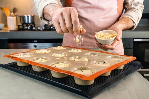 Silpat Perfect Non-stick 12 Cavity Muffin Mold In Orange