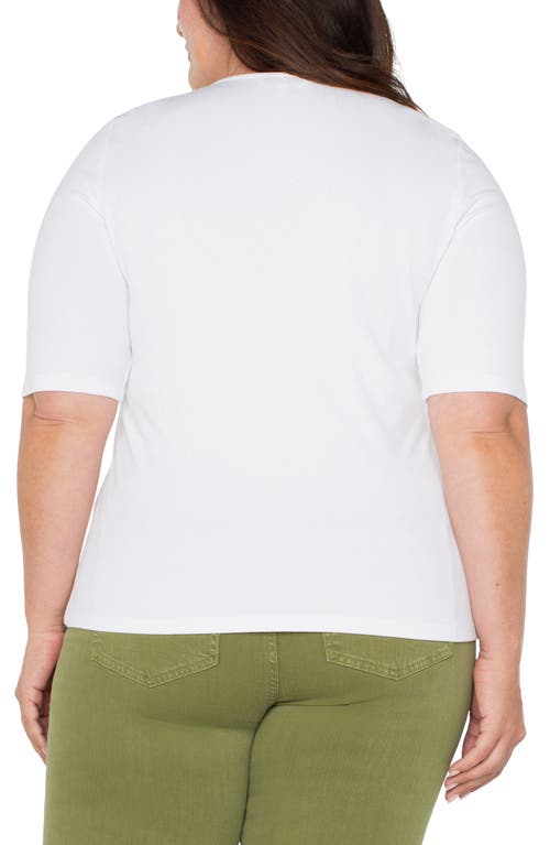 Liverpool Los Angeles Double Layer V-neck Top In White