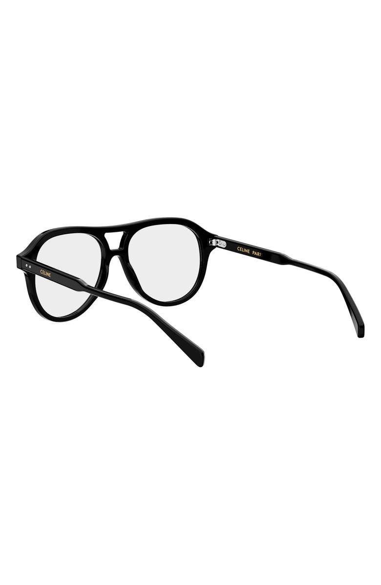CELINE 54mm Thin Pilot Optical Glasses, Alternate, color, Shiny Black