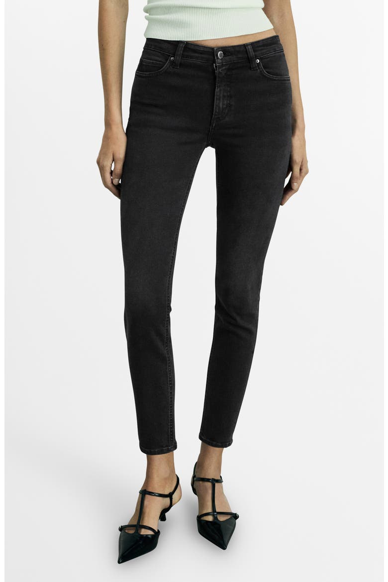Newisa Mid Rise Skinny Jeans, Main, color, BLACK DENIM