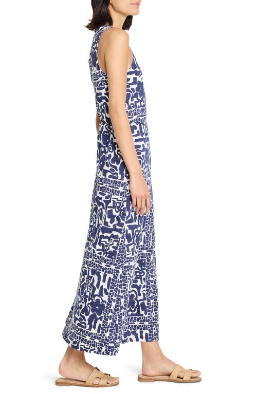 Nzt By Nic+zoe Floret Blues Sleeveless Maxi Dress In Blue