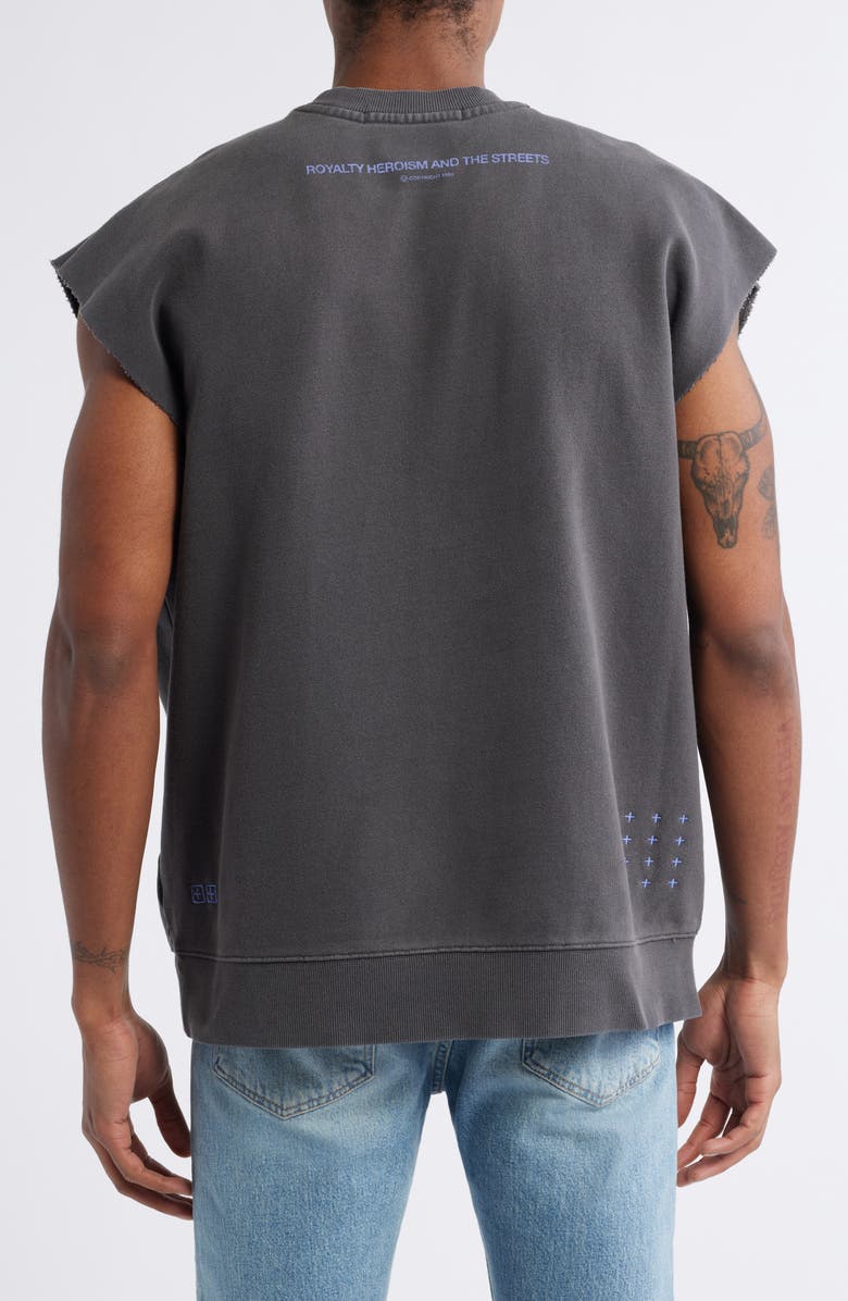 Ksubi Kingdom Slash Sleeveless Cotton Graphic Sweatshirt, Alternate, color, 