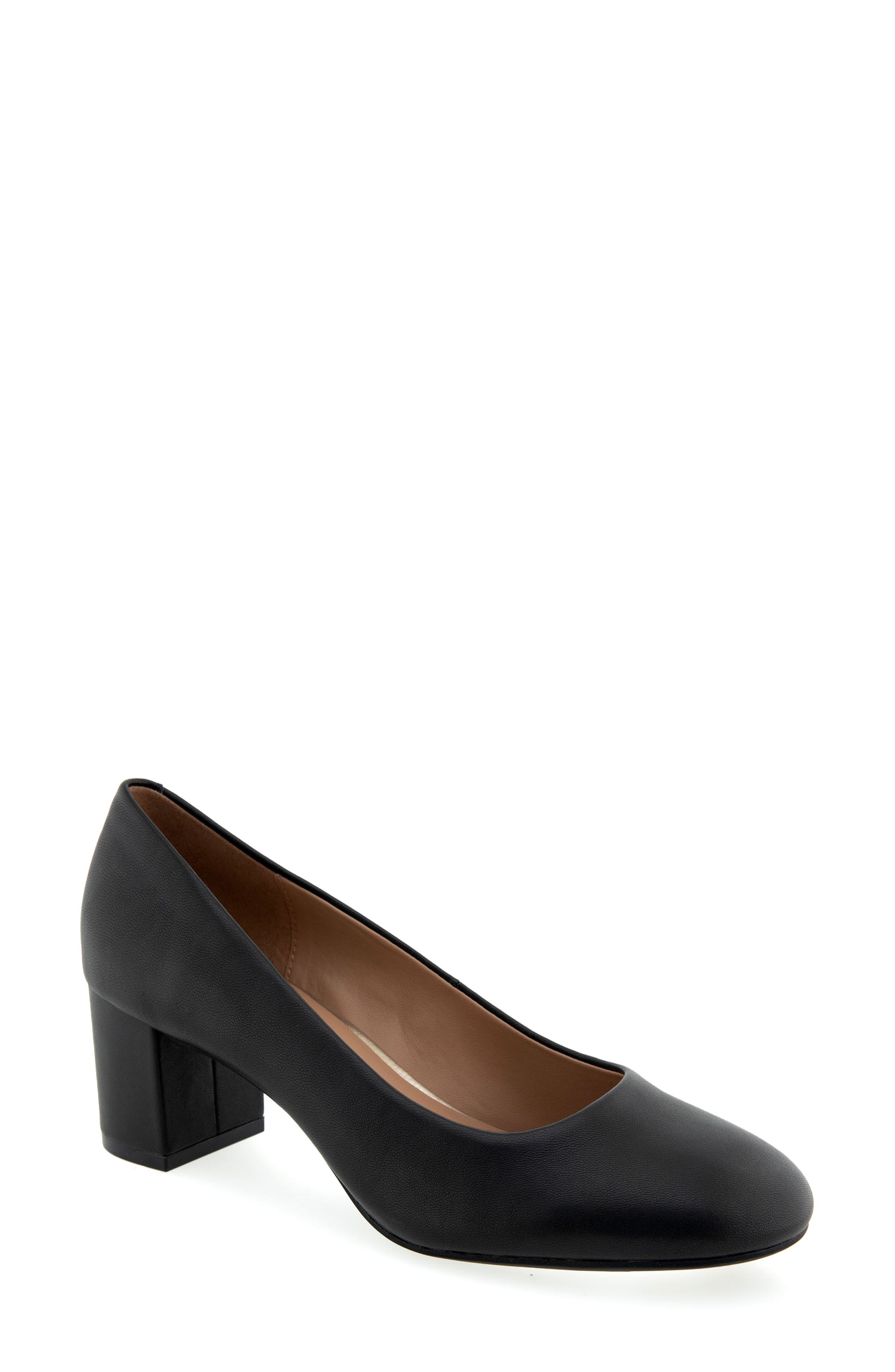 Ebel Block Heel Pump - Wide Width Available, Main, color, BLACK LEATHER
