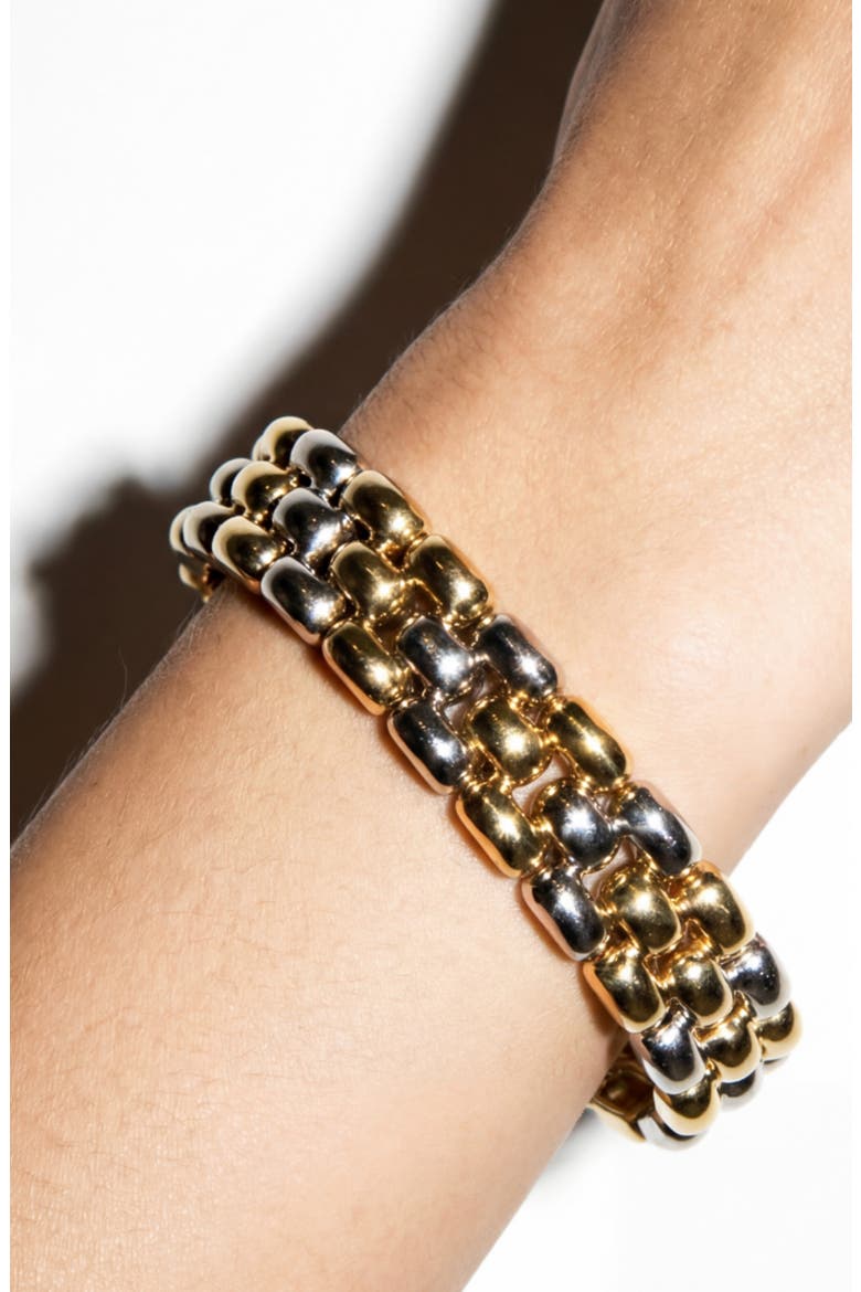 The Lili Two Tone Slip Bracelet, Alternate, color, GOLD