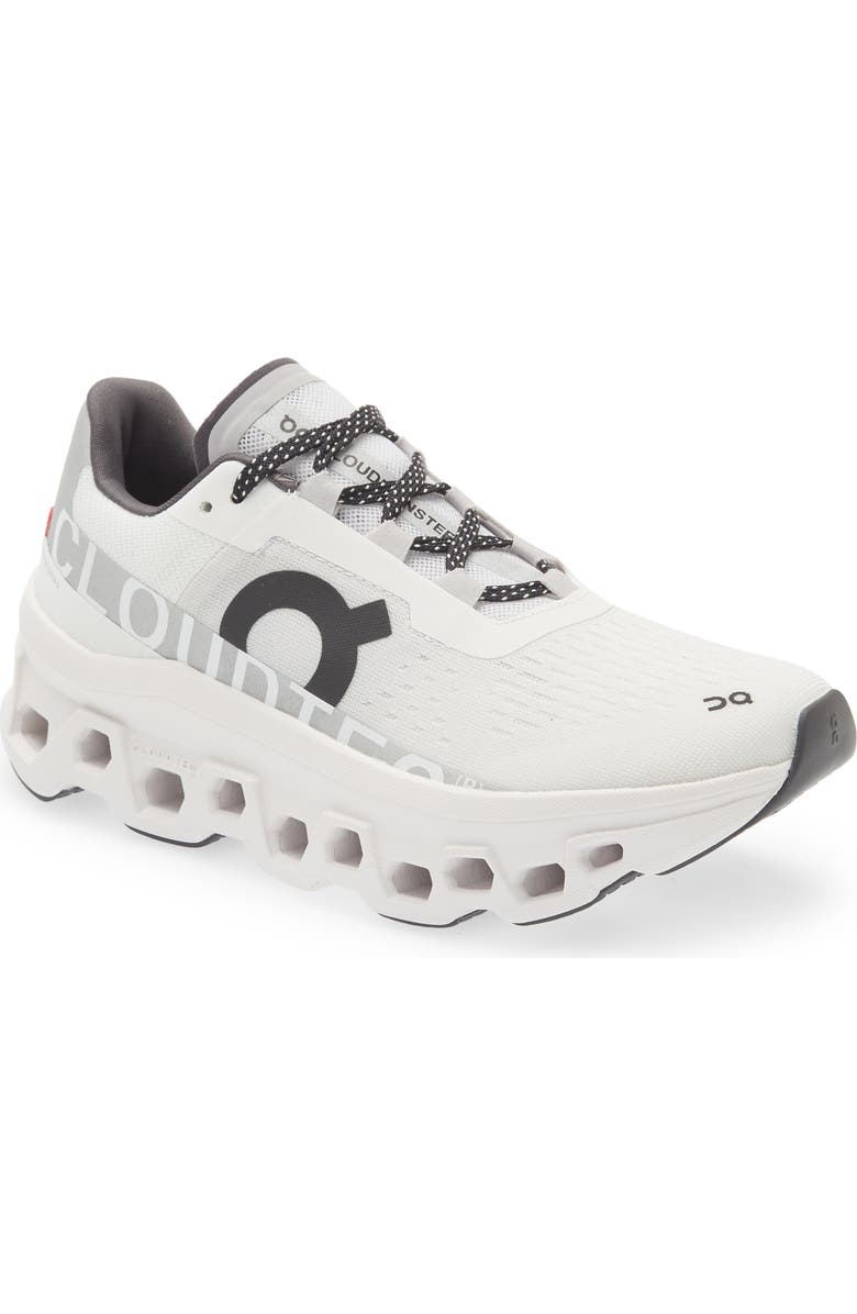 On Cloudmonster Running Shoe, Main, color, All White