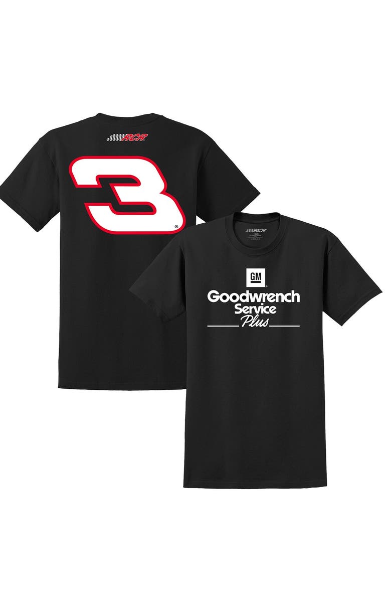 NASCAR Men's Richard Childress Racing Team Collection Black Dale Earnhardt Goodwrench Service Plus Sponsor Lifestyle T-Shirt, Alternate, color, Black