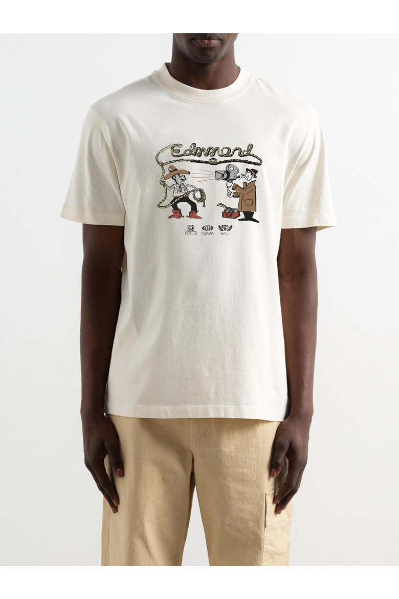 Western Print T-Shirt, Alternate, color, Plain Off White