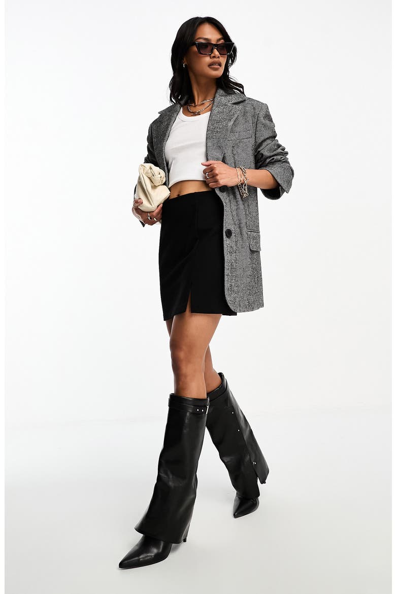 Oversize Twill Blazer, Alternate, color, BLACK