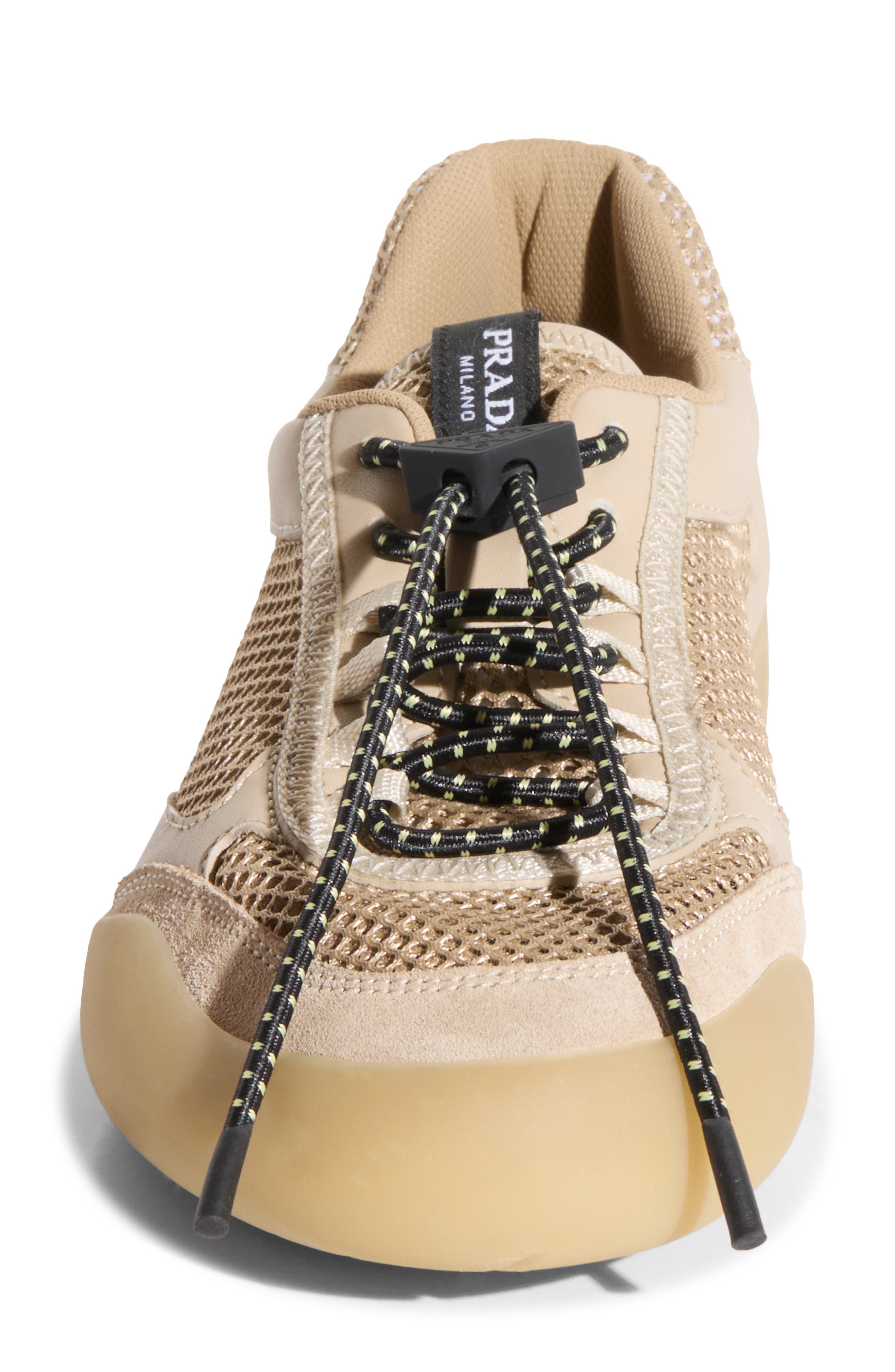 Prada Speedrock Mixed Media Sneaker, Alternate, color, Deserto