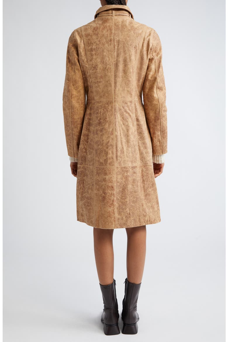 Ginevra Lambskin Leather Coat, Alternate, color, BEIGE