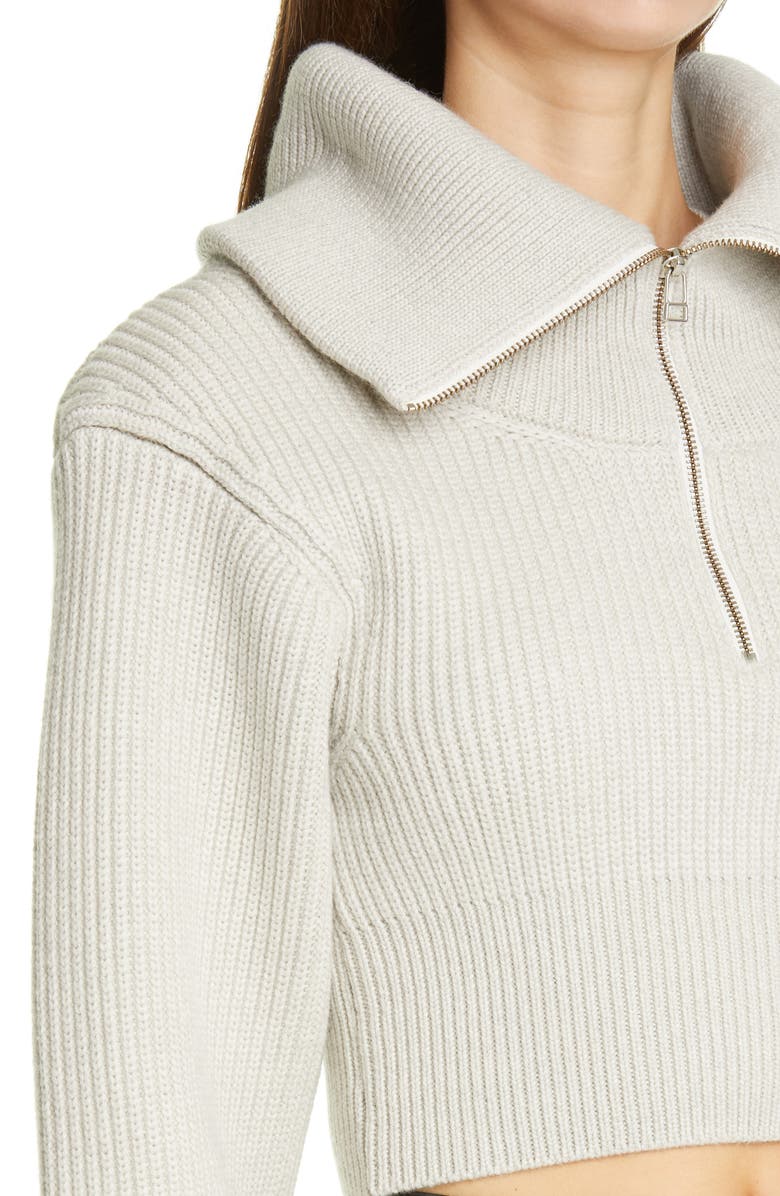Jacquemus Risoul Merino Wool Layered Crop Sweater, Alternate, color, 