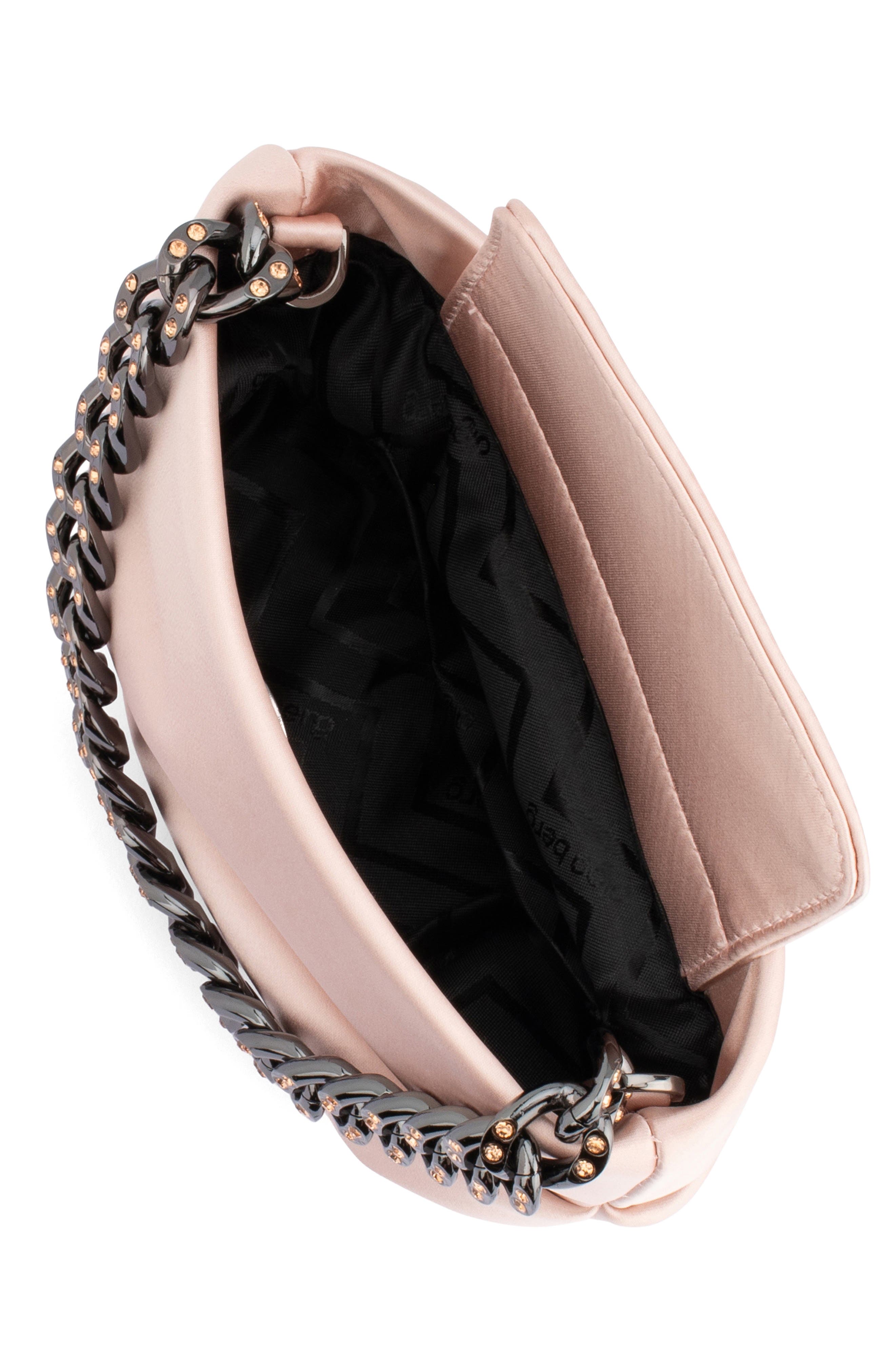 Olga Berg Jule Satin Top Handle Bag, Alternate, color, Natural