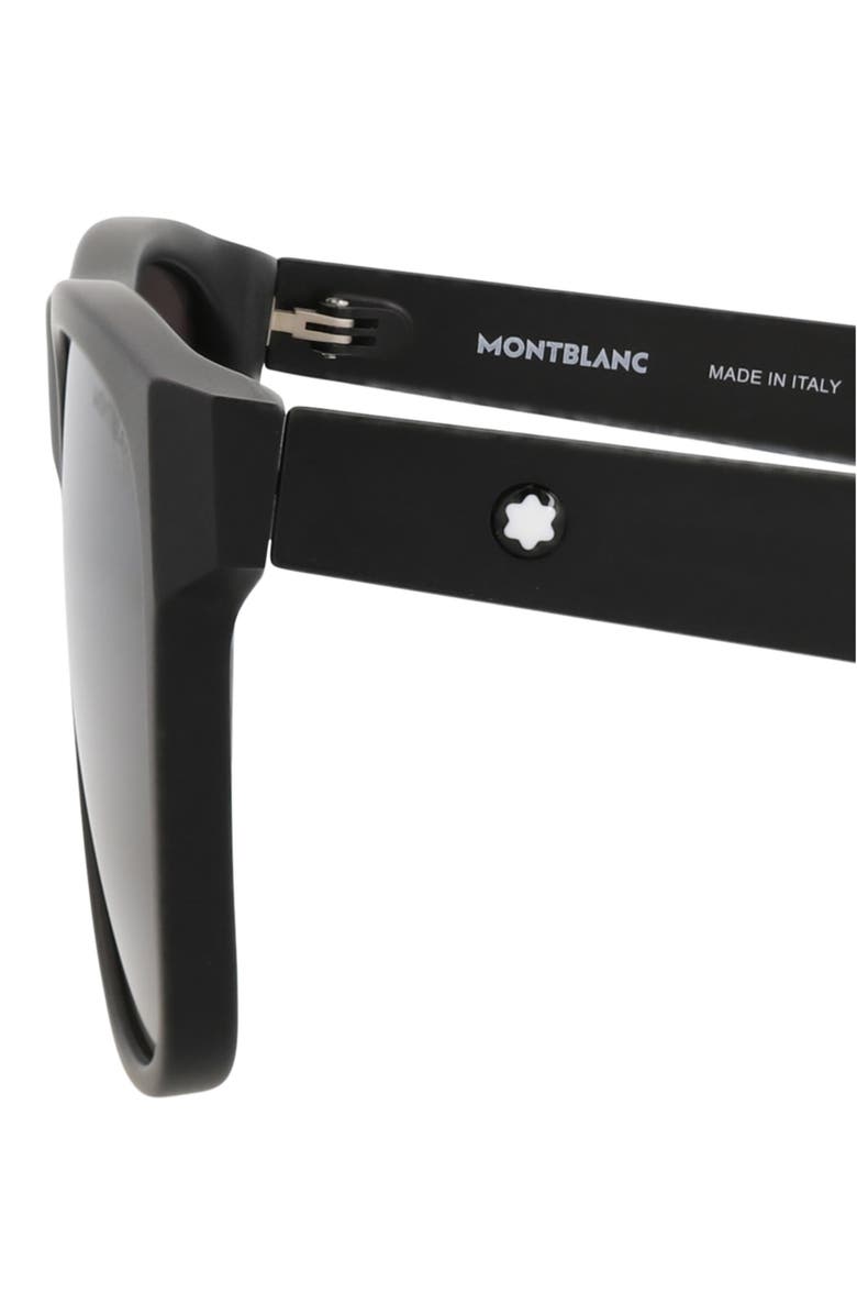 Montblanc 56mm Square Sunglasses, Alternate, color, Black Grey