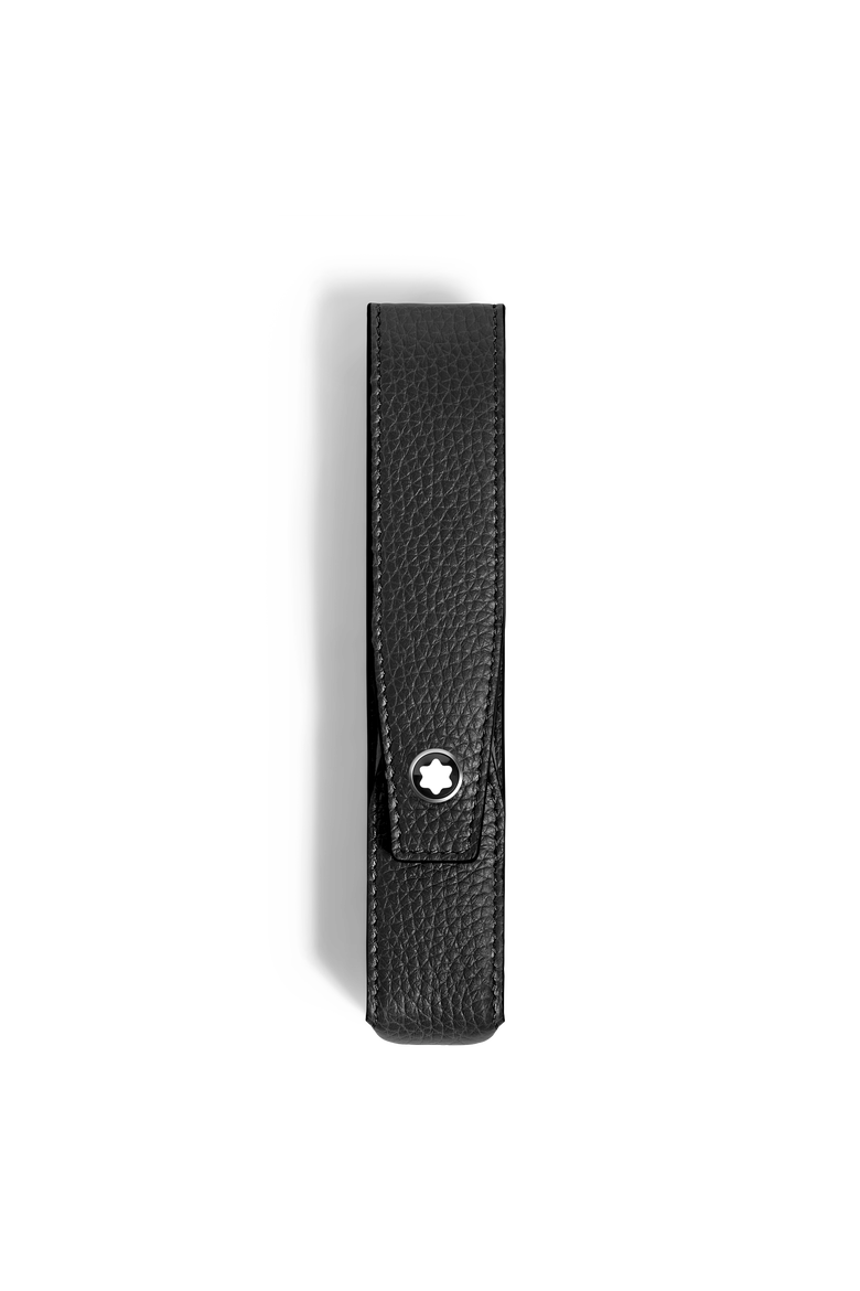 Grain Leather Envelope 1 Pen Pouch, Main, color, BLACK