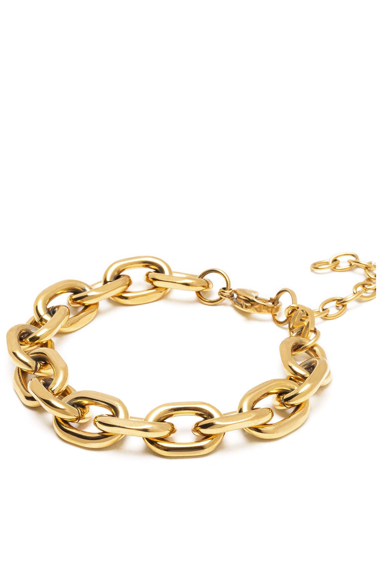 Gold Round Cable Chain Bracelet, Main, color, Gold