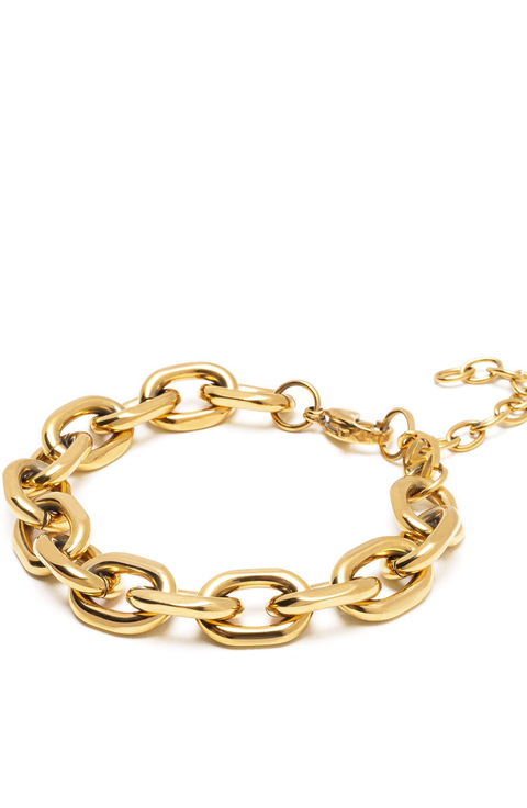 Gold Round Cable Chain Bracelet