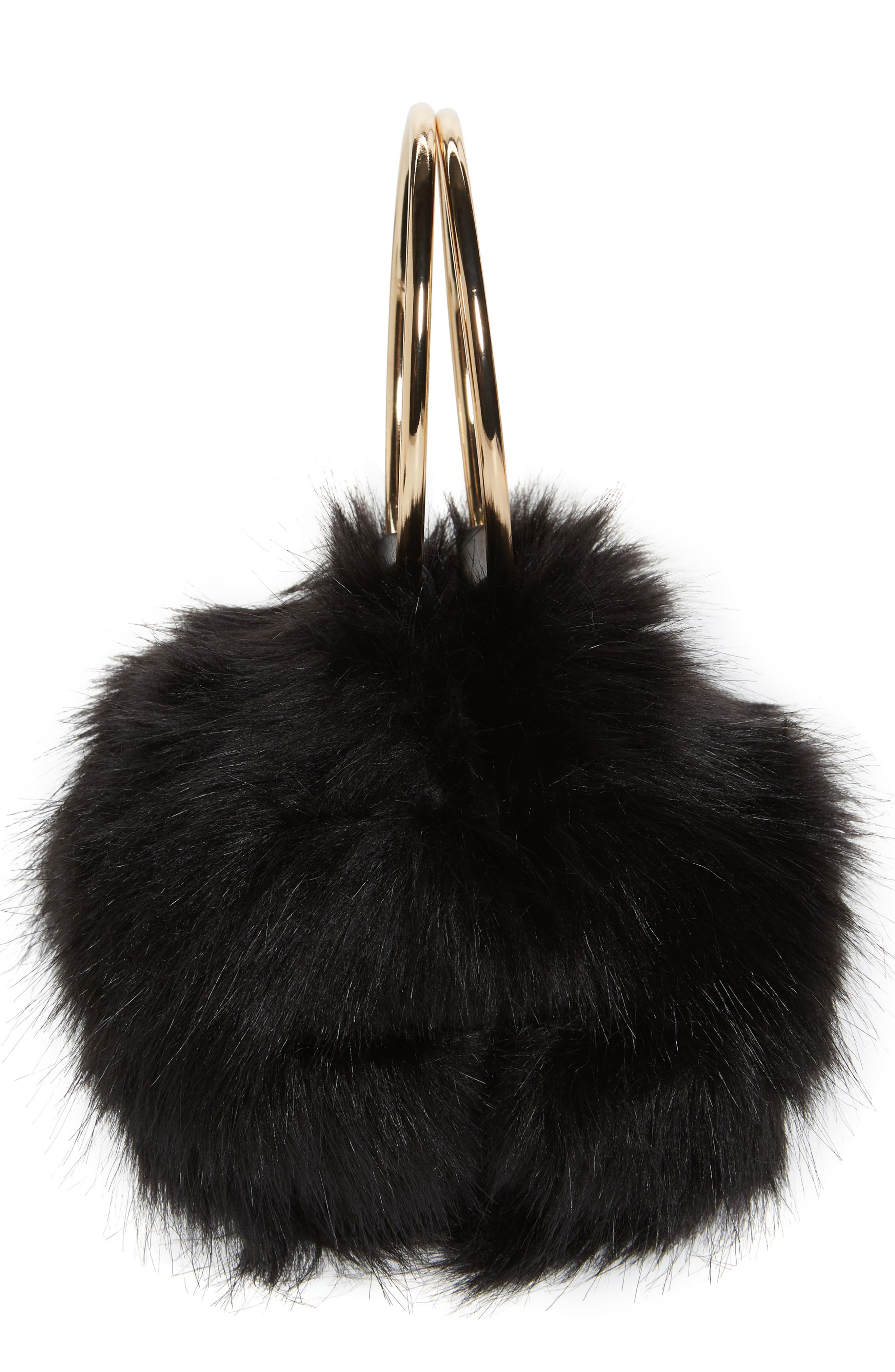 BP. Ring Handle Faux Fur Clutch, Alternate, color, 