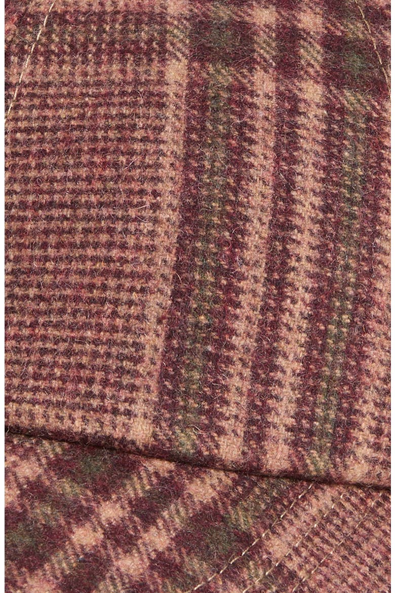 Plaid Wool Blend Baseball Cap, Alternate, color, BURGUNDY