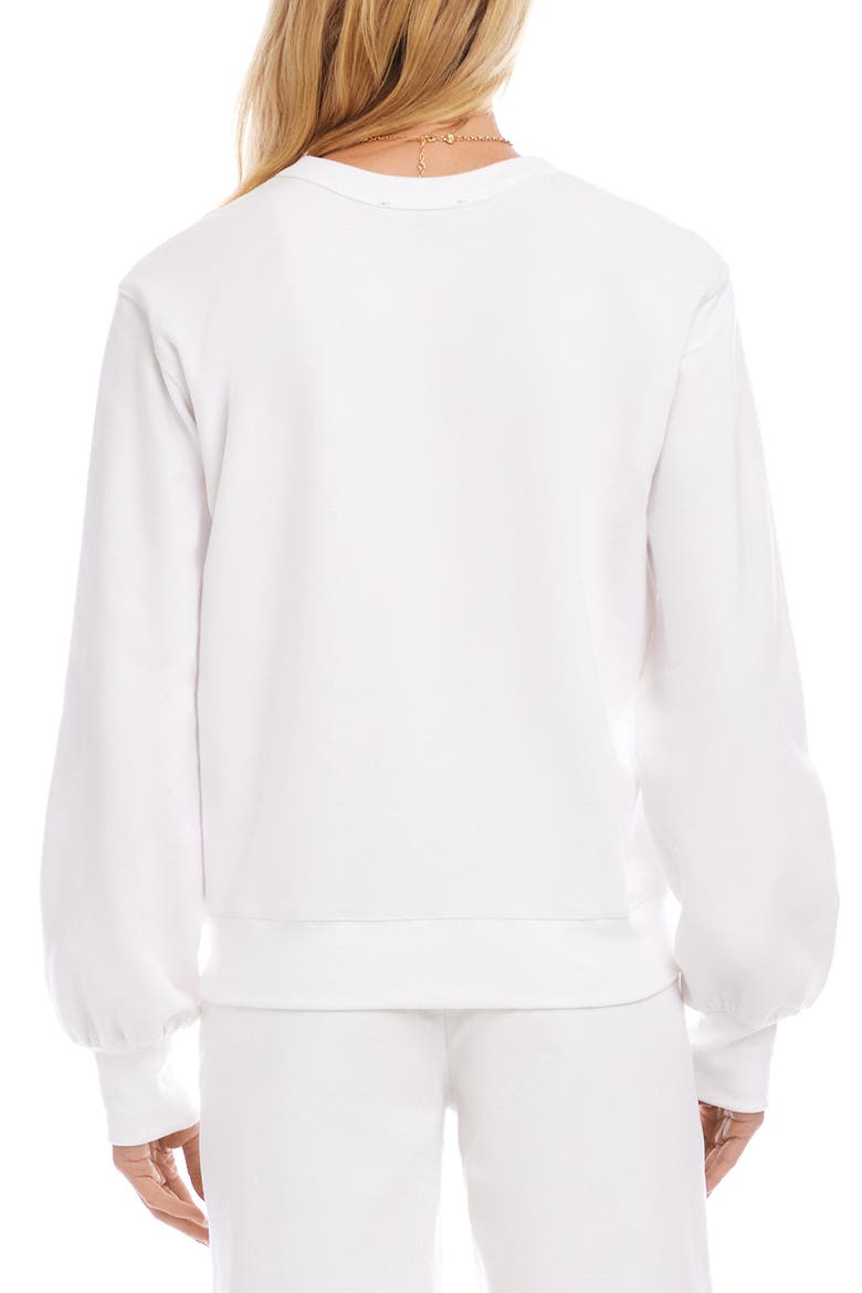 Rib Trim Sweatshirt, Alternate, color, WHITE
