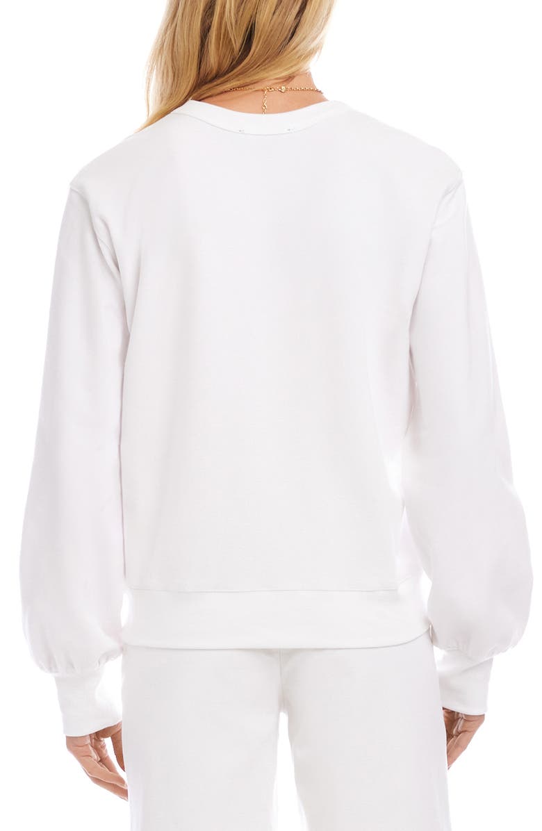 Karen Kane Rib Trim Sweatshirt, Alternate, color, White