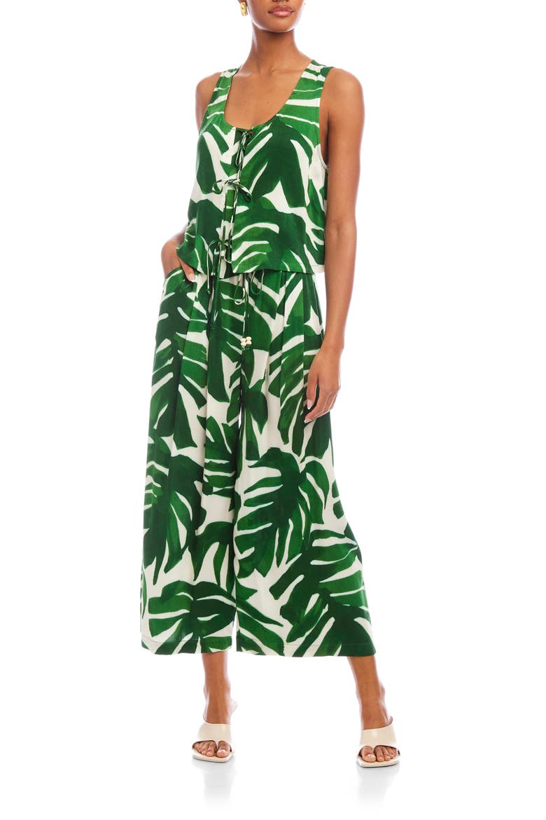 Emery Tie Front Sleeveless Top, Main, color, PRINT