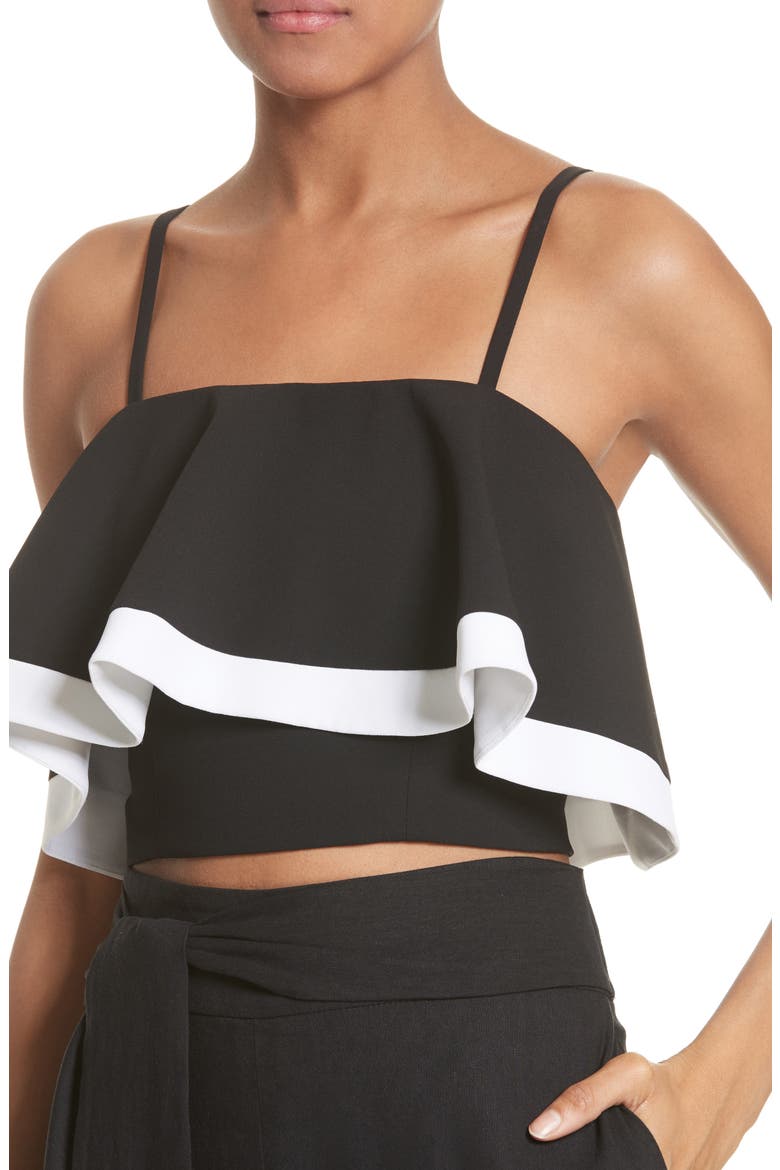 Aubrey Crop Top, Alternate, color, BLACK/ WHITE