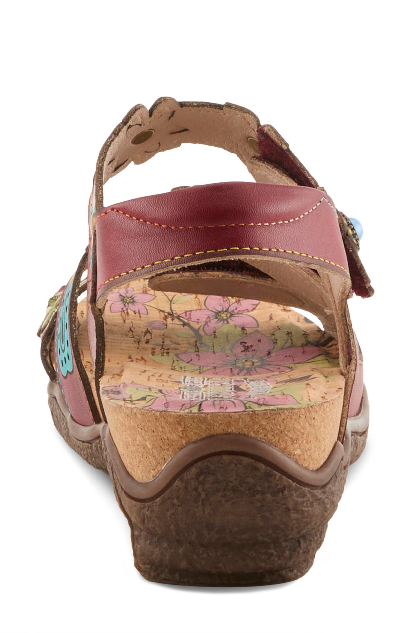 L'Artiste by Spring Step Bethie Sandal, Alternate, color, Dark Red Multi