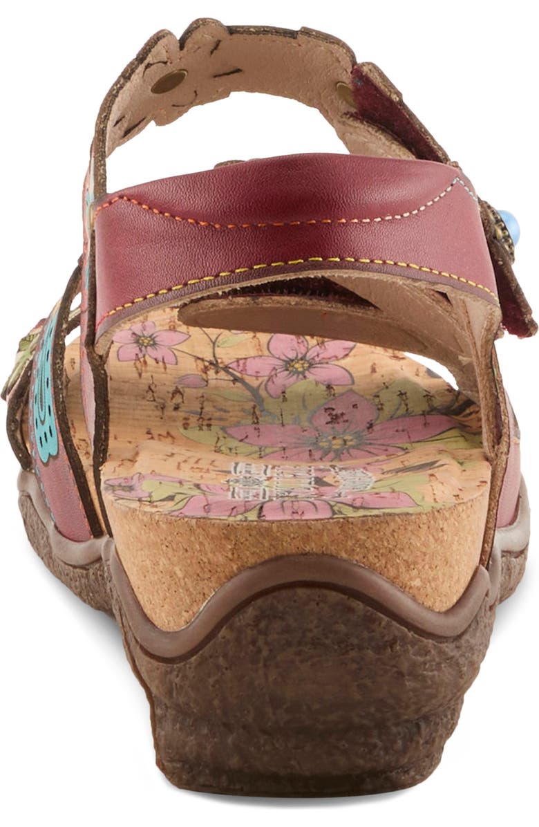 L'Artiste by Spring Step Bethie Sandal, Alternate, color, Dark Red Multi