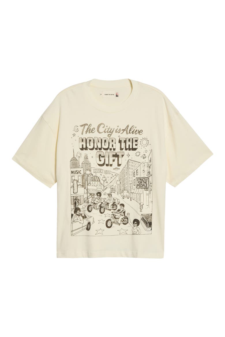 The City is Alive Cotton Graphic T-Shirt, Main, color, BONE