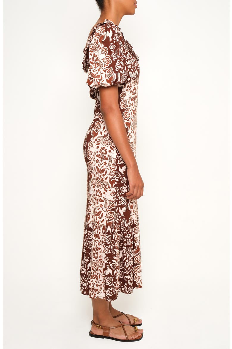 The Signal Mixed Print Crepe Dress, Alternate, color, BROWN FOLK PAISLEY