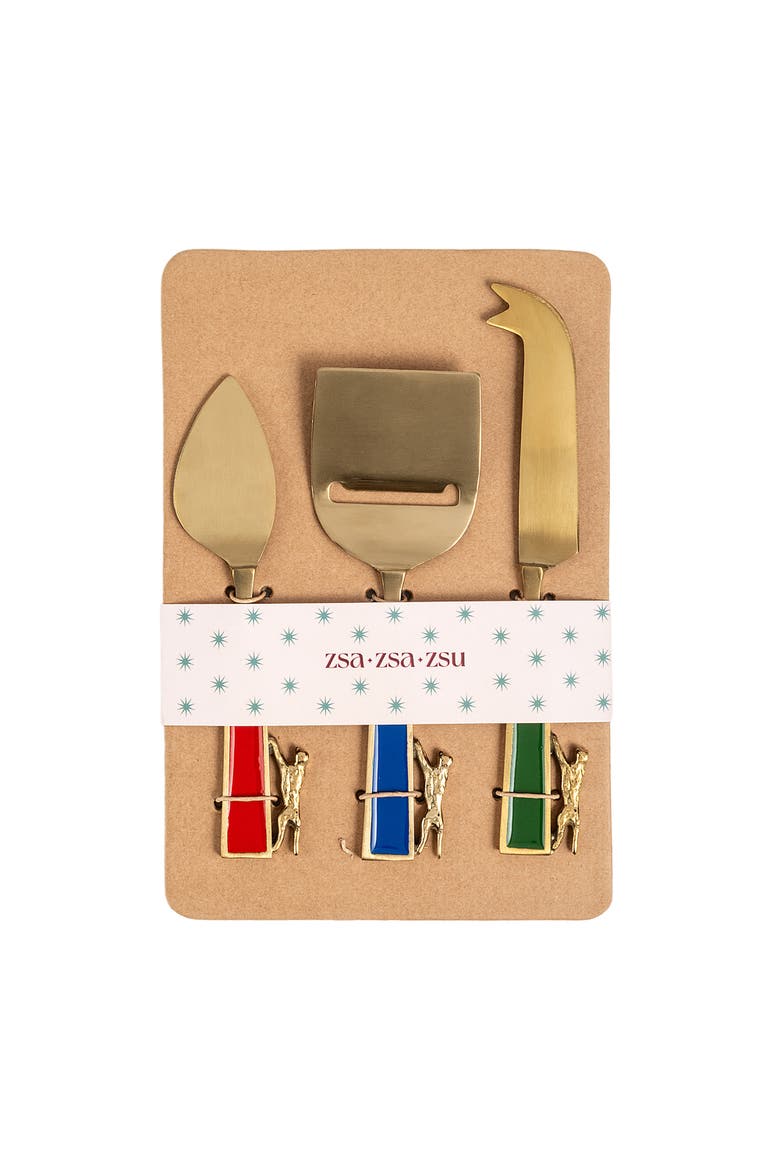 Rampur Steel Cheese Serving Set Cheerland Set of 3, Alternate, color, Gold