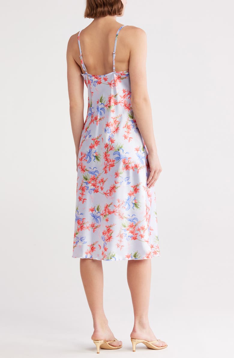 bebe Satin Drape Midi Dress, Alternate, color,