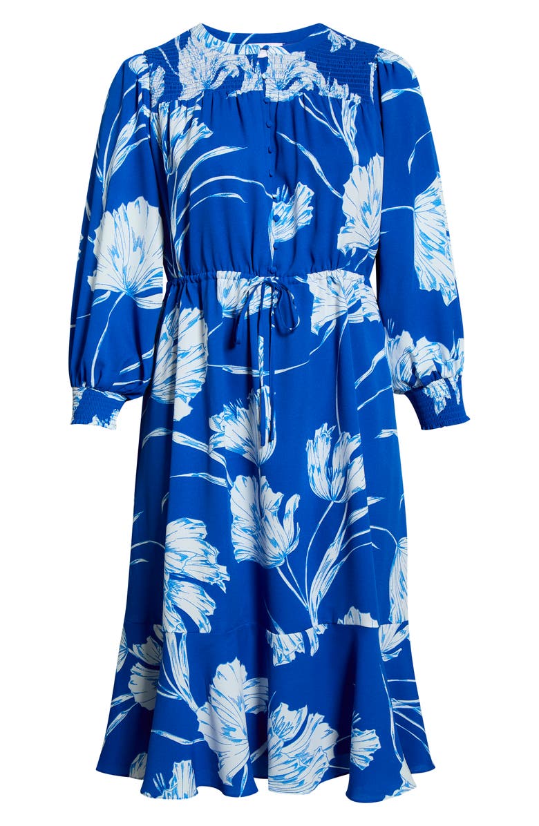 SUGARLIPS Amanlia Floral Keila Long Sleeve Smocked Yoke Midi Dress, Alternate, color, 