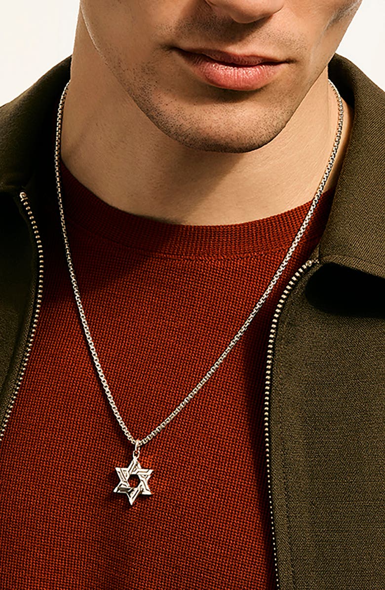 John Hardy Icon 50 Star of David Pendant Necklace, Alternate, color, Silver