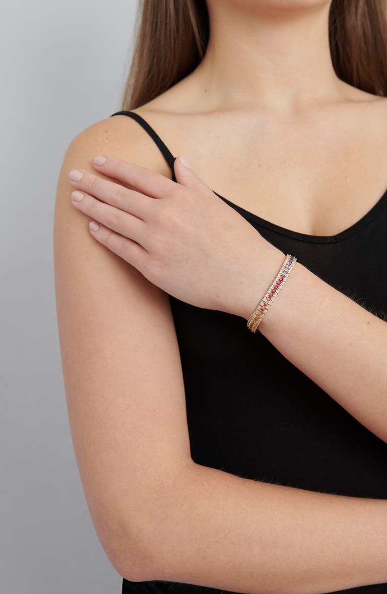 RAGEN Jewels Ombré Rainbow Tennis Bracelet, Alternate, color,