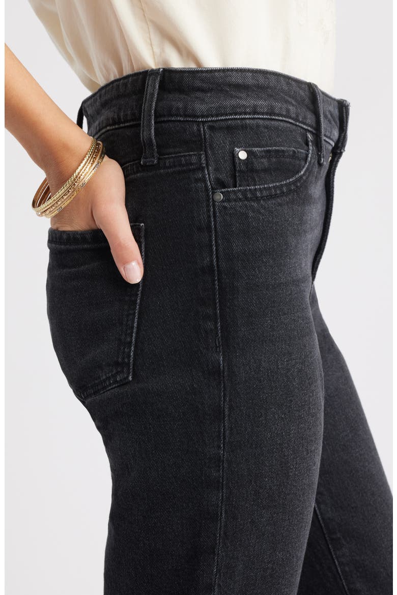 Mid Rise Straight Leg Jeans, Alternate, color, BLACK WASH