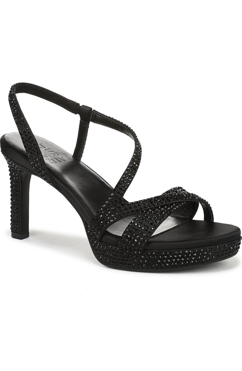 Naturalizer Abby Platform Sandal, Main, color, Black Satin