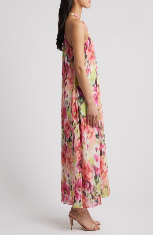 Julia Jordan Women's Printed Twisted Halter-neck Maxi Dress In Pink Multi