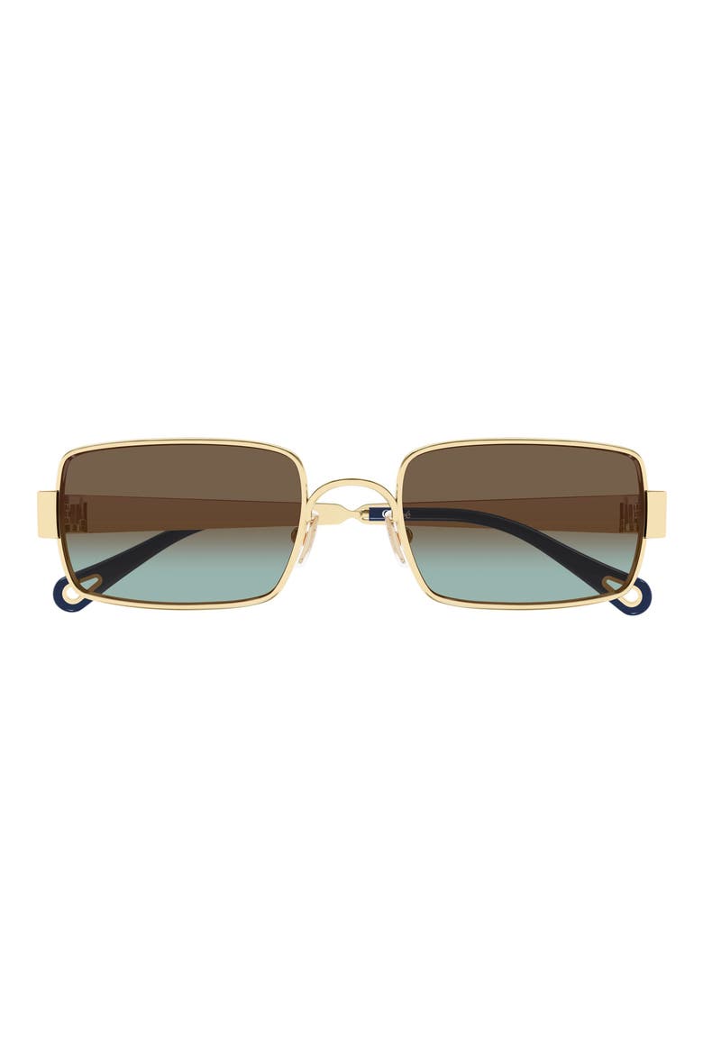 53mm Gradient Rectangular Sunglasses, Main, color, GOLD