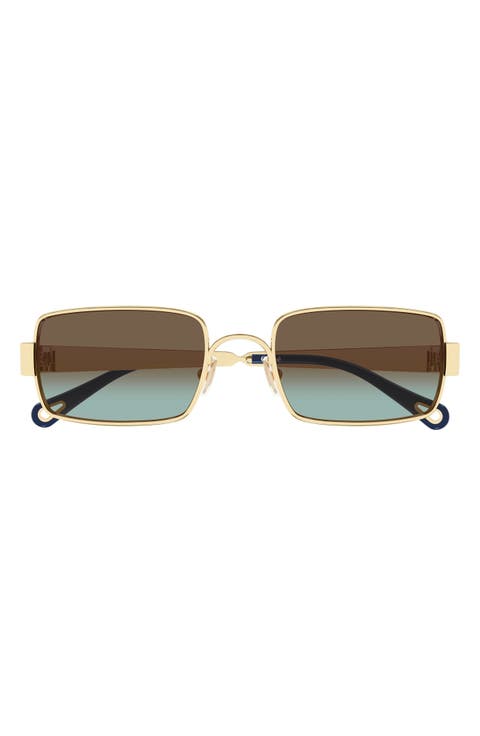 53mm Gradient Rectangular Sunglasses