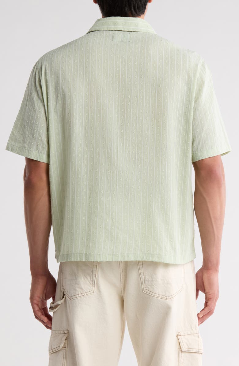 PacSun Oversize Pointelle Camp Shirt, Alternate, color, Green